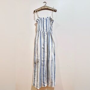 Y.A.S Blue & White Striped Button-Front Maxi Dress - Size XS